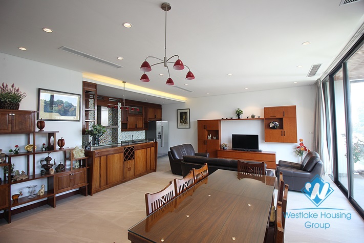 Lake view and spacious apartment for rent in Vu Mien st, Tay Ho, Ha Noi